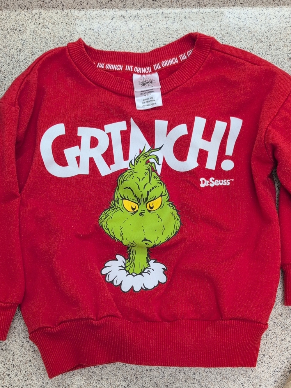 Dr. Seuss Red Grinch Kids Sweatshirt 3T